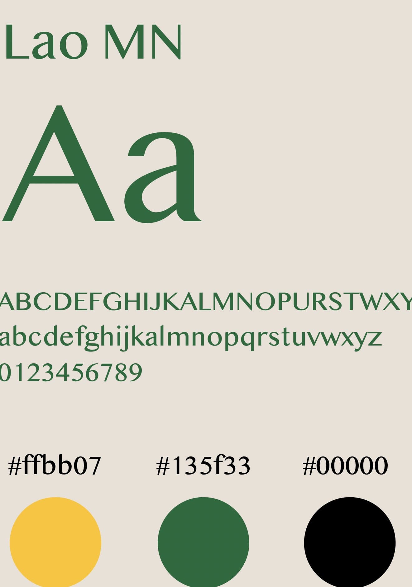 Typographie Lao MN et palette CHIYAMEX