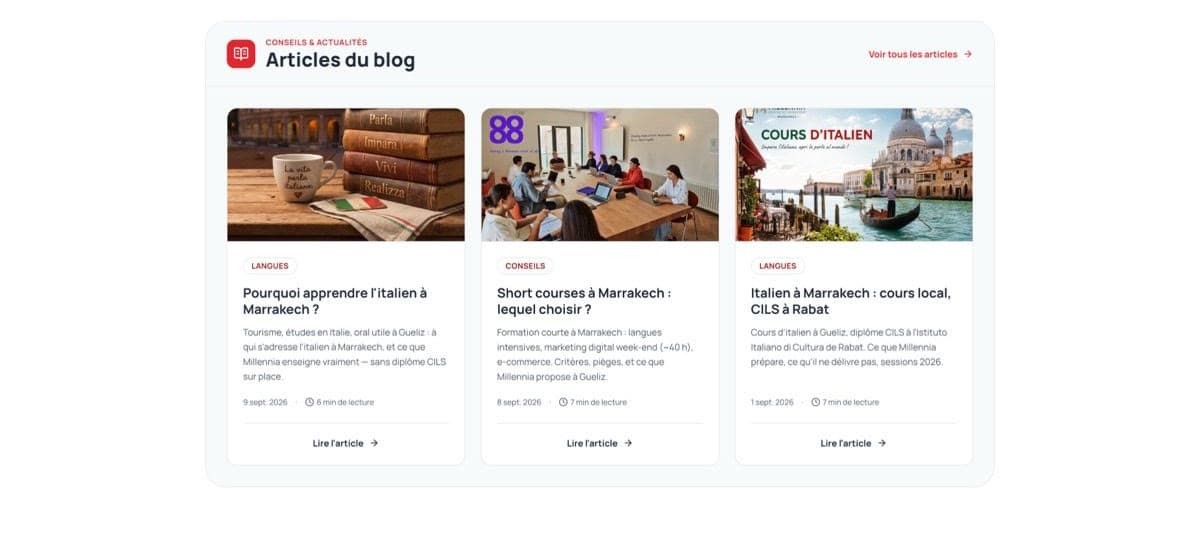 Articles du blog Millennia